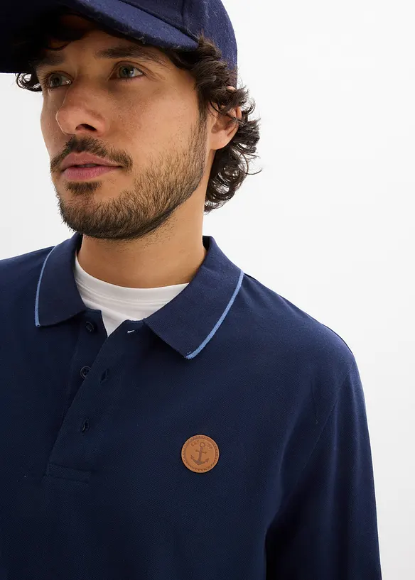 Polo a maniche lunghe in puro cotone biologico, bonprix