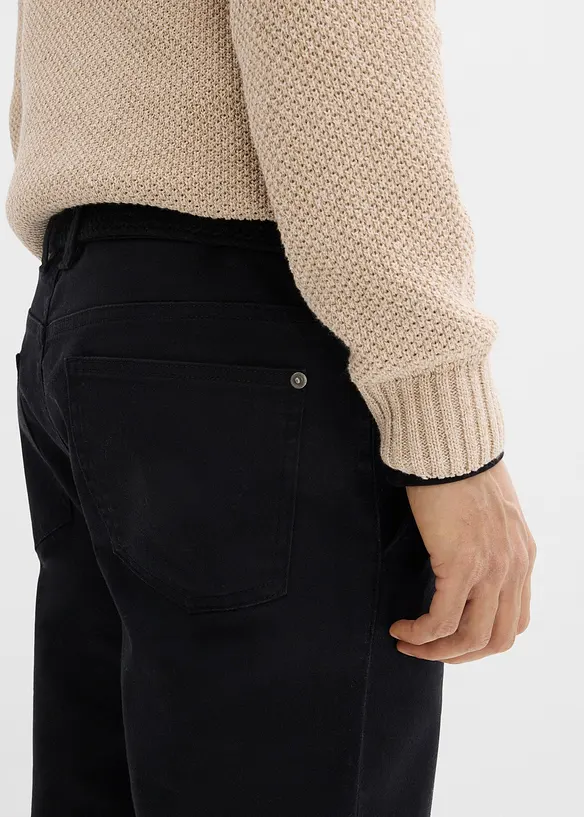 Pantaloni chino elasticizzati con vita comoda e cintura regular fit, straight, bonprix