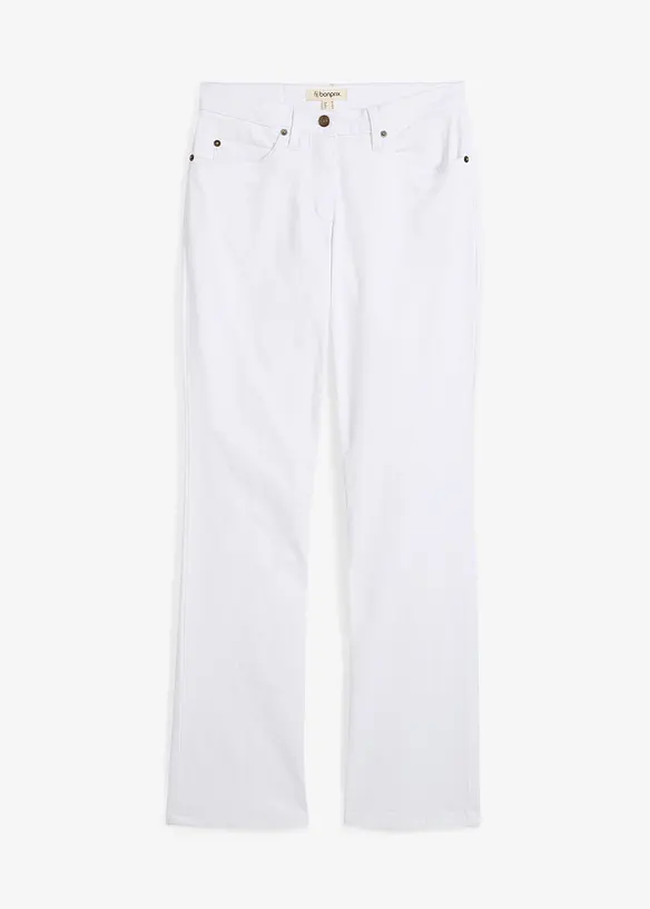 Jeans straight elasticizzati, vita media, bonprix