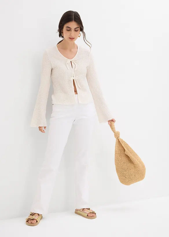 Jeans straight elasticizzati, vita media, bonprix