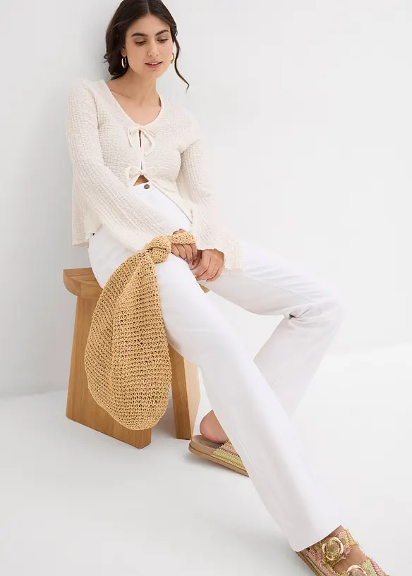 Jeans straight elasticizzati, vita media, bonprix