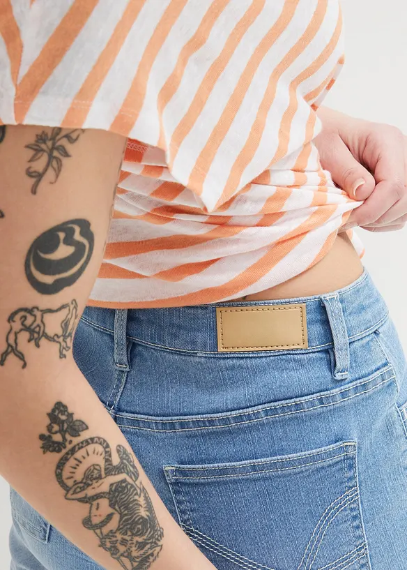 Bermuda in jeans, vita media, bonprix