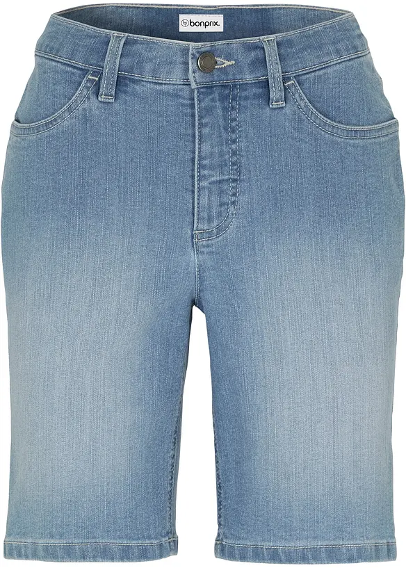 Bermuda in jeans, vita media, bonprix