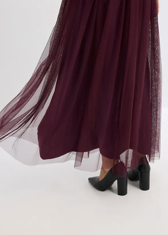 Abito da sera in tulle delicato con ricamo e paillettes, bonprix