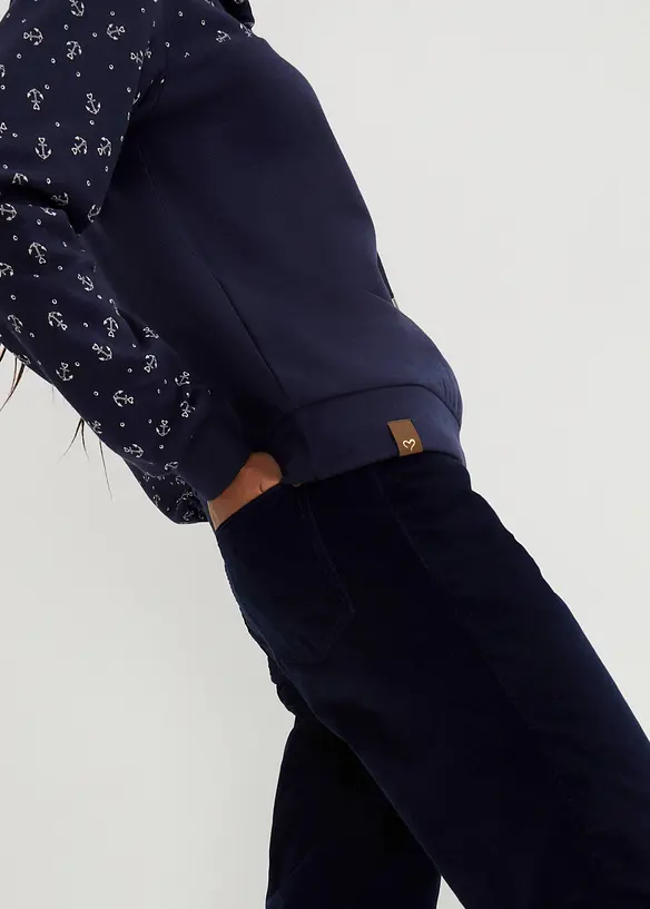 Felpa con cappuccio e cerniera in puro cotone, bonprix