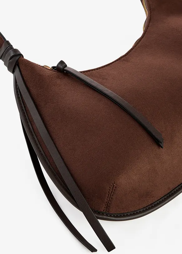 Borsa a tracolla in similpelle scamosciata con pistagna, bonprix