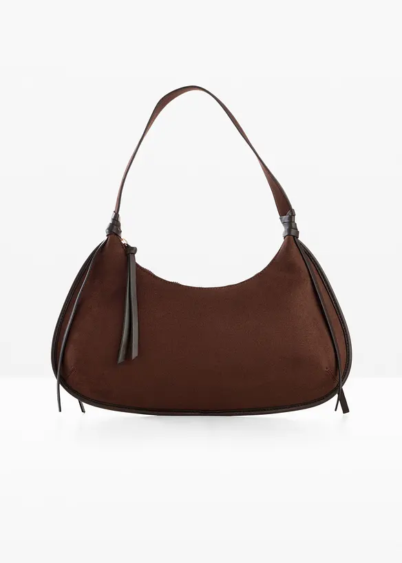 Borsa a tracolla in similpelle scamosciata con pistagna, bonprix