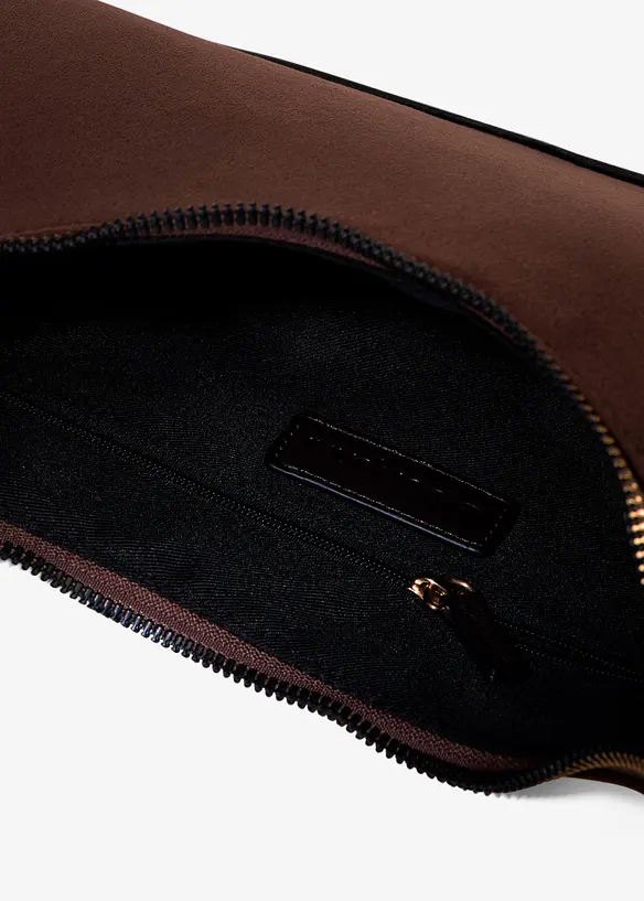 Borsa a tracolla in similpelle scamosciata con pistagna, bonprix