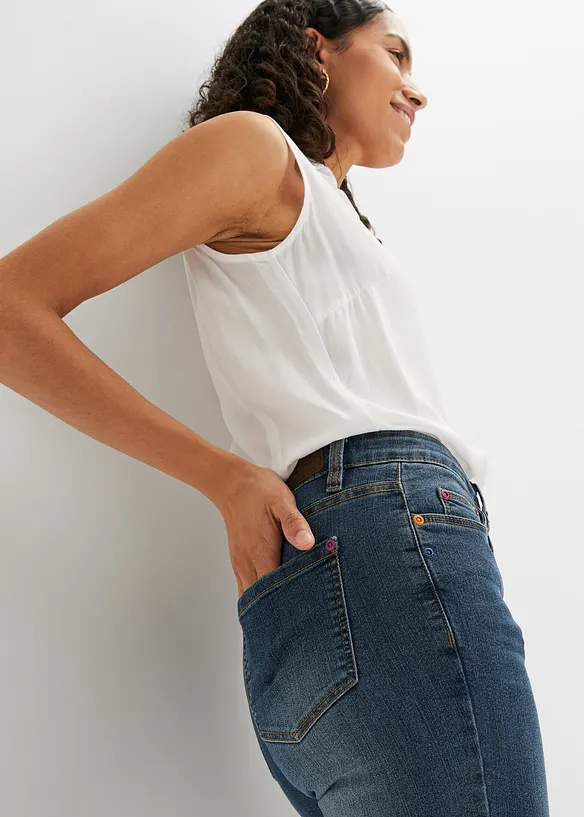 Jeans elasticizzati straight, vita media, bonprix