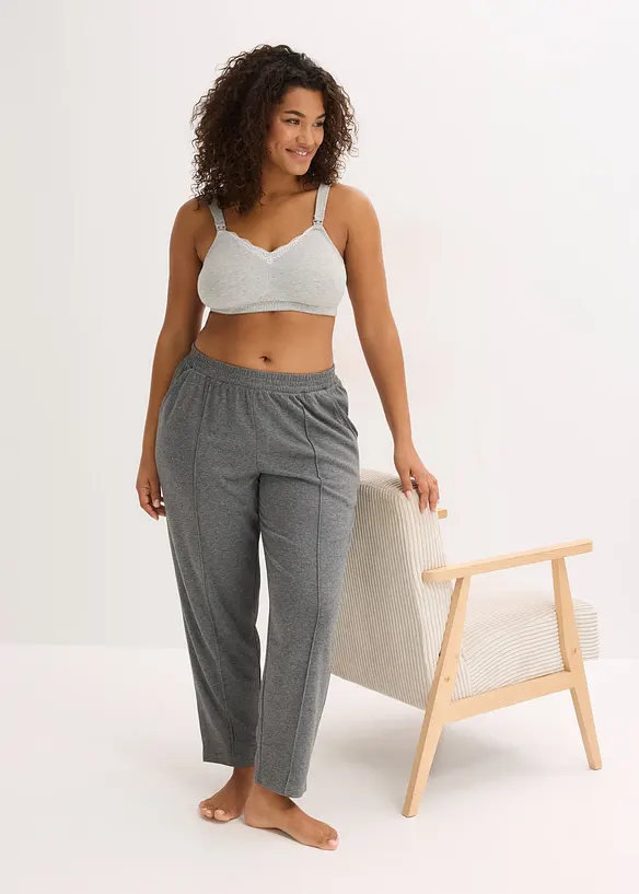 Reggiseno allattamento senza ferretto con cotone biologico e pizzo (pacco da 2), bonprix