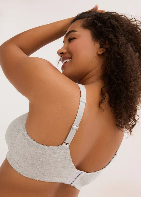 Reggiseno allattamento senza ferretto con cotone biologico e pizzo (pacco da 2), bonprix