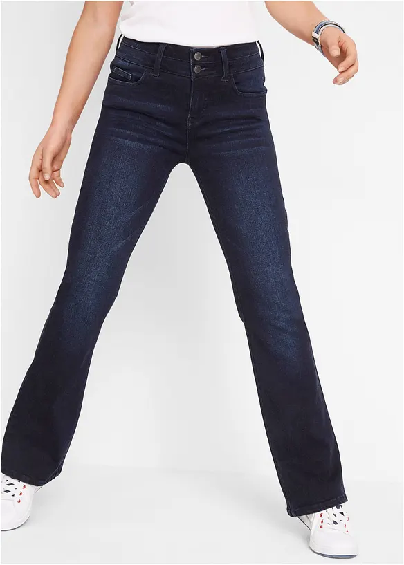 Jeans bootcut modellanti e ultramorbidi, vita alta, bonprix