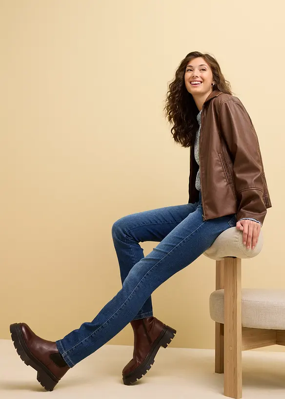 Jeans skinny elasticizzati, vita media, bonprix