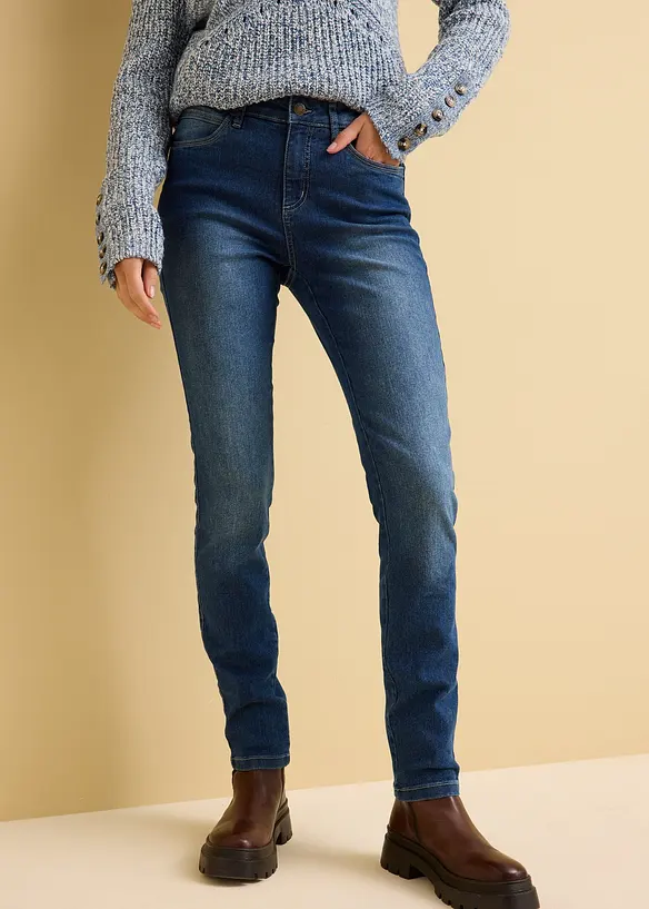 Jeans skinny elasticizzati, vita media, bonprix