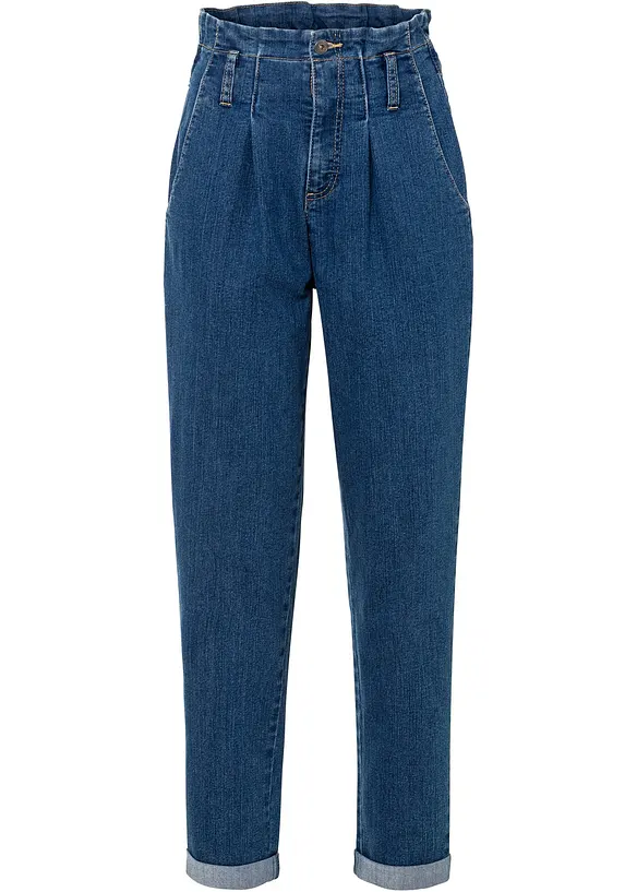 Mom jeans elasticizzati, a vita alta, bonprix