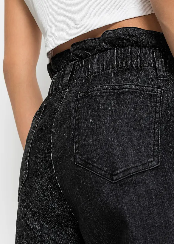 Mom jeans elasticizzati, a vita alta, bonprix