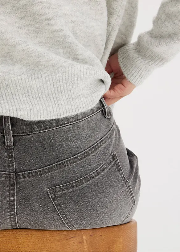 Jeans wide leg elasticizzati, vita media, bonprix