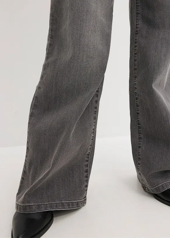 Jeans wide leg elasticizzati, vita media, bonprix
