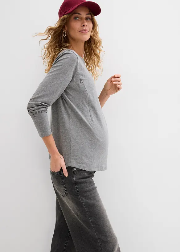 Maglia pr&eacute;maman / da allattamento con cotone biologico (pacco da 2), bonprix