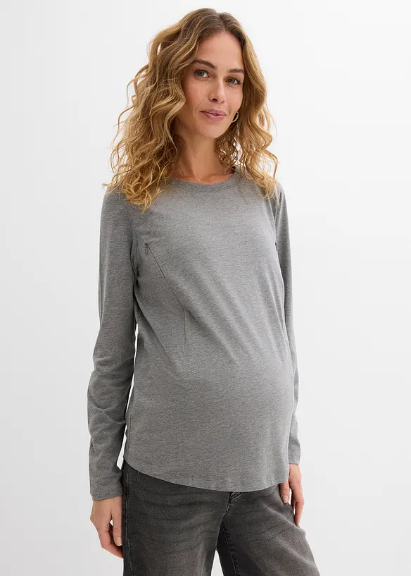 Maglia pr&eacute;maman / da allattamento con cotone biologico (pacco da 2), bonprix