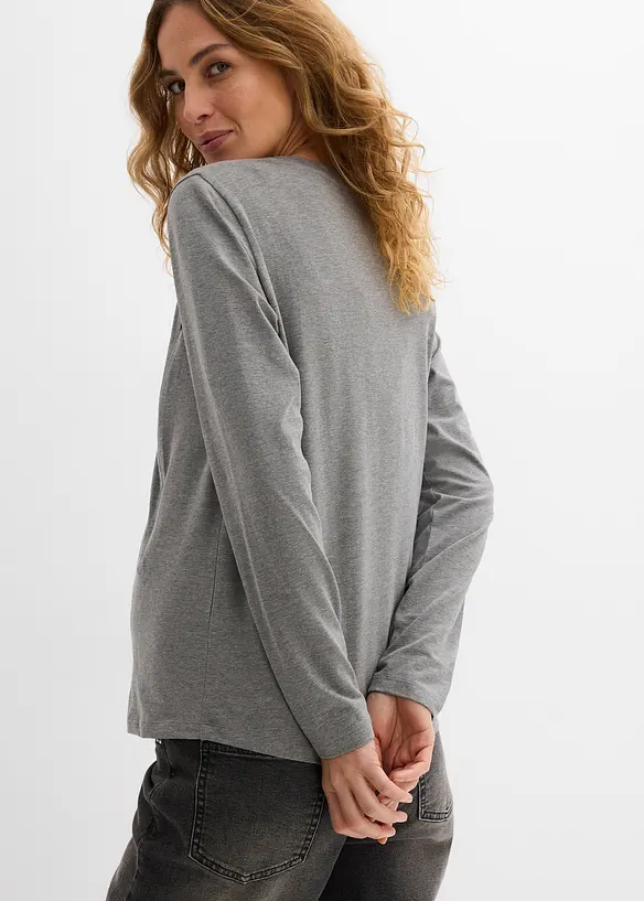 Maglia pr&eacute;maman / da allattamento con cotone biologico (pacco da 2), bonprix