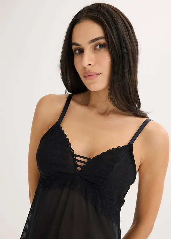 Sottoveste senza ferretto con pizzo a cuoricini, bonprix