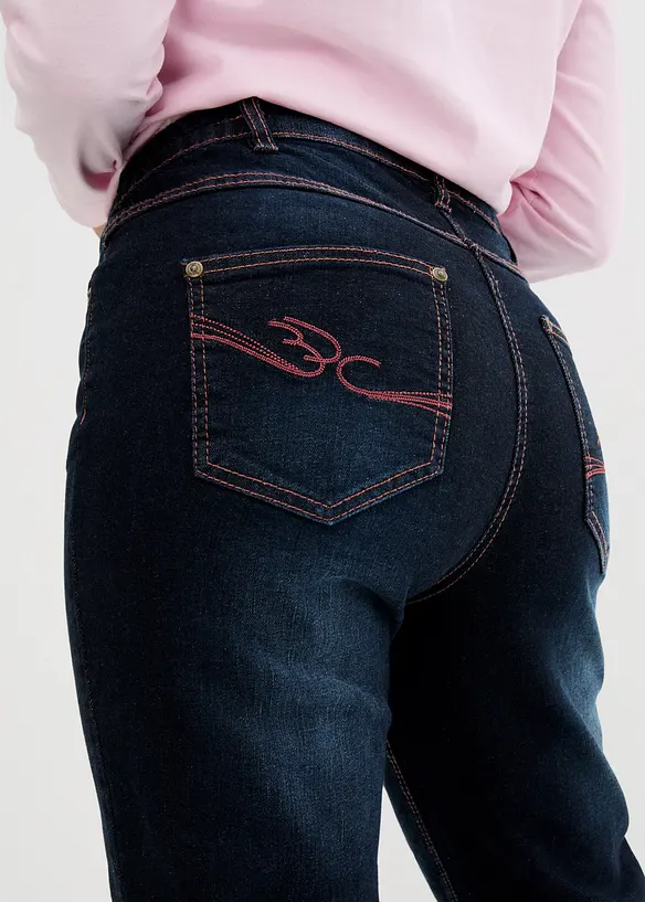 Jeans dritti con girovita comodo, vita media, bonprix