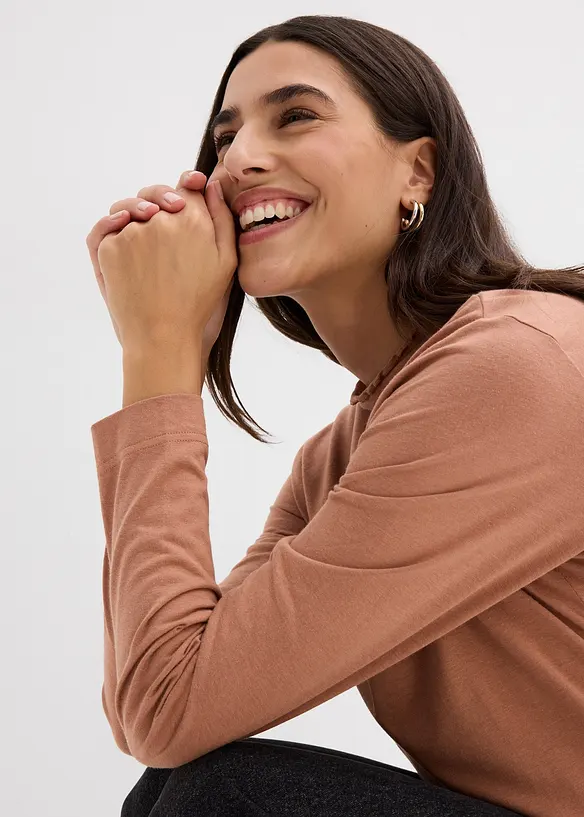 Maglia a maniche lunghe in misto cotone, bonprix