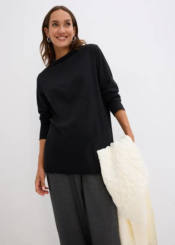 Maglia a maniche lunghe in misto cotone, bonprix