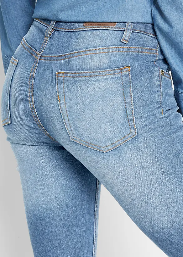 Jeans skinny elasticizzati, vita media, bonprix