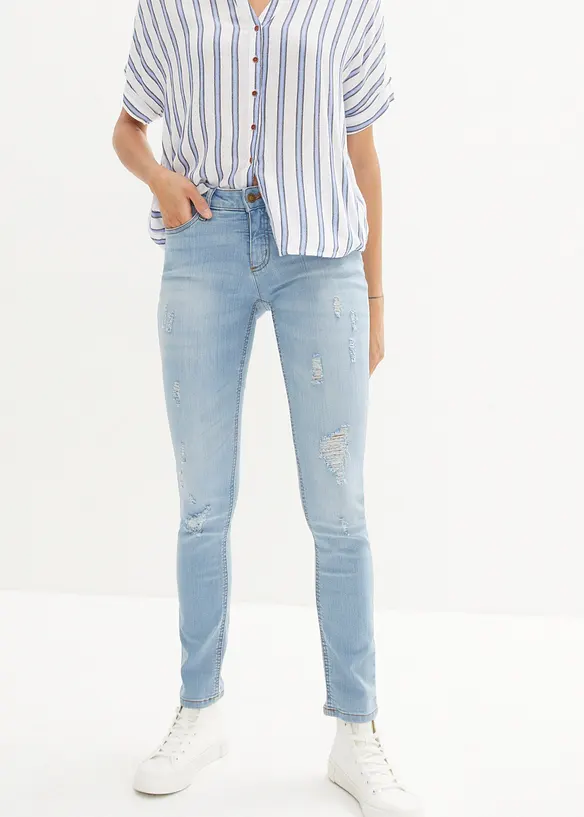 Jeans skinny elasticizzati, vita media, bonprix