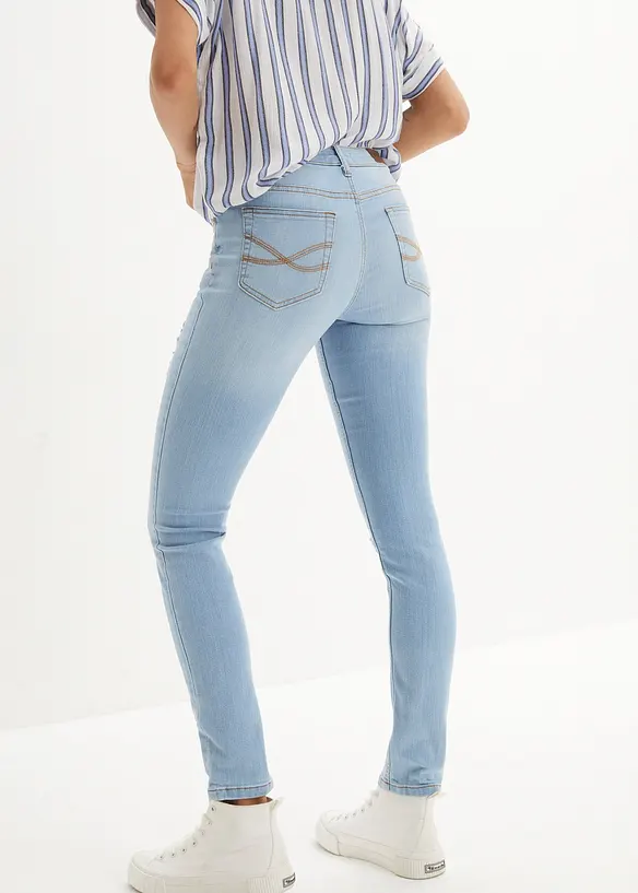 Jeans skinny elasticizzati, vita media, bonprix