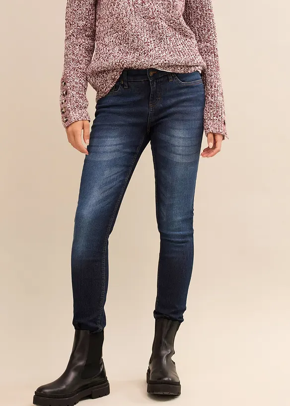 Jeans skinny elasticizzati, vita media, bonprix