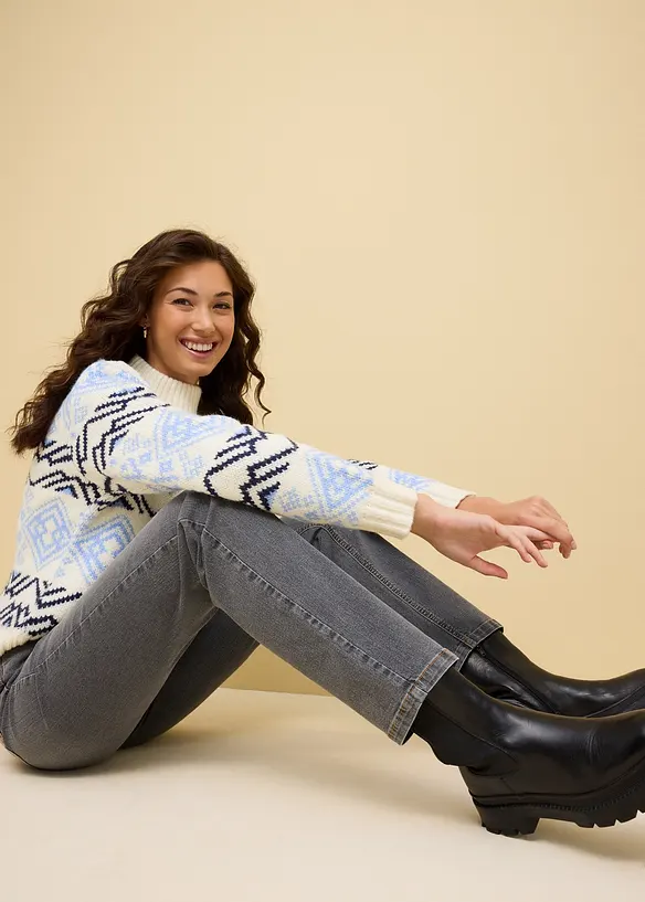 Jeans elasticizzati straight, vita media, bonprix