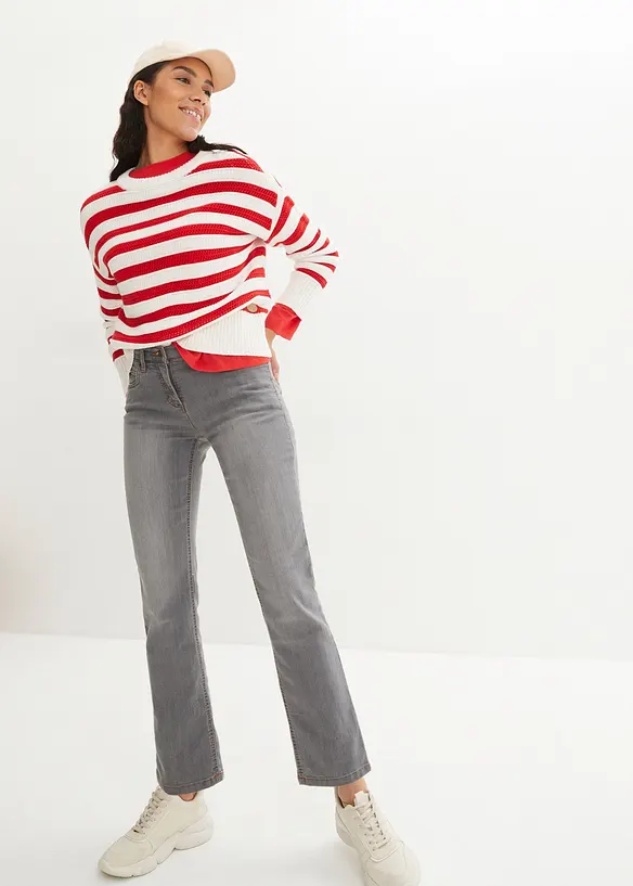 Jeans elasticizzati straight, vita media, bonprix