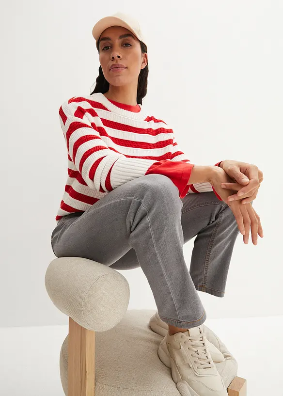 Jeans elasticizzati straight, vita media, bonprix