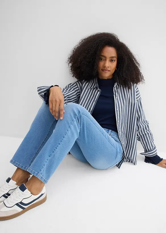 Jeans elasticizzati straight, vita media, bonprix