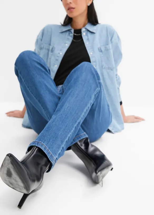 Jeans elasticizzati straight, vita media, bonprix