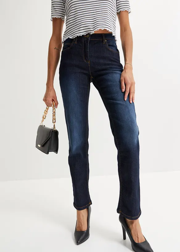 Jeans elasticizzati straight, vita media, bonprix