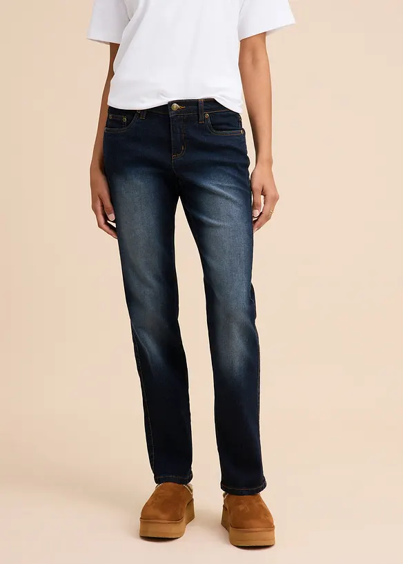 Jeans elasticizzati straight, vita media, bonprix