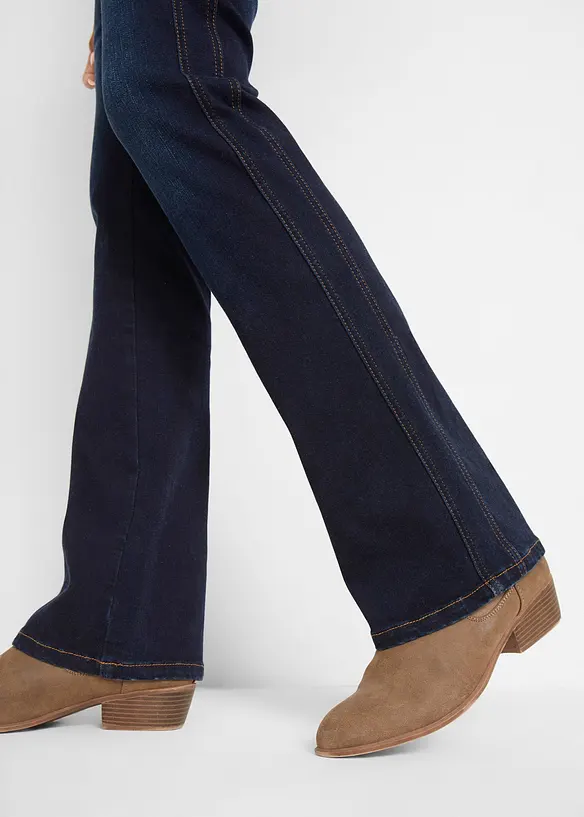 Jeans bootcut modellanti, vita alta, bonprix