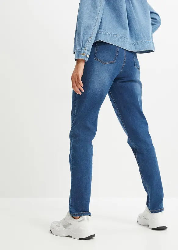Mom jeans elasticizzati, vita alta, bonprix