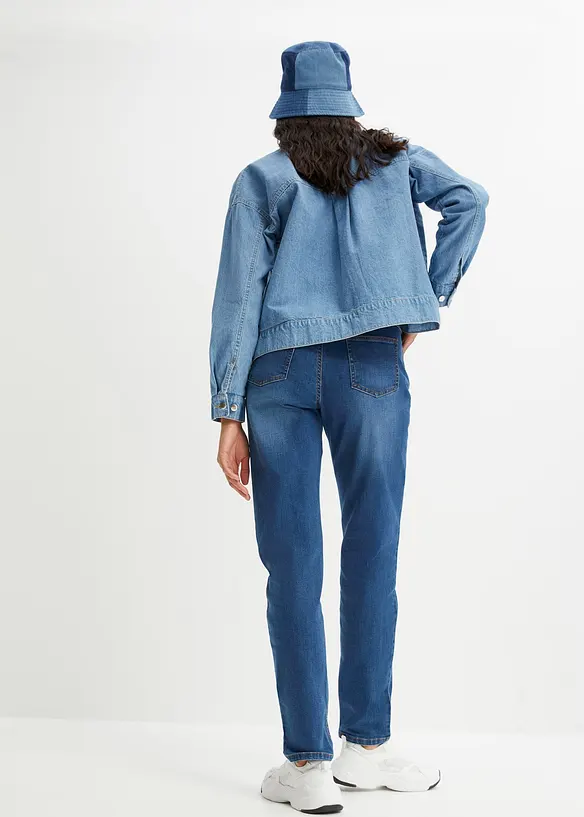 Mom jeans elasticizzati, vita alta, bonprix