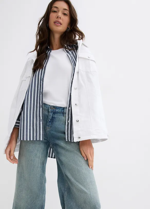 Jeans wide leg, vita media, bonprix