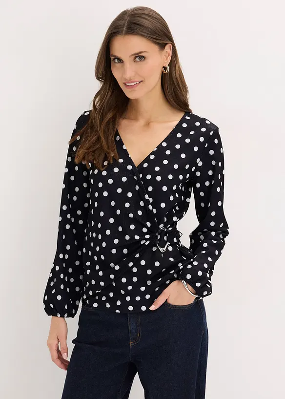 Maglia a maniche lunghe in jersey operato, bonprix