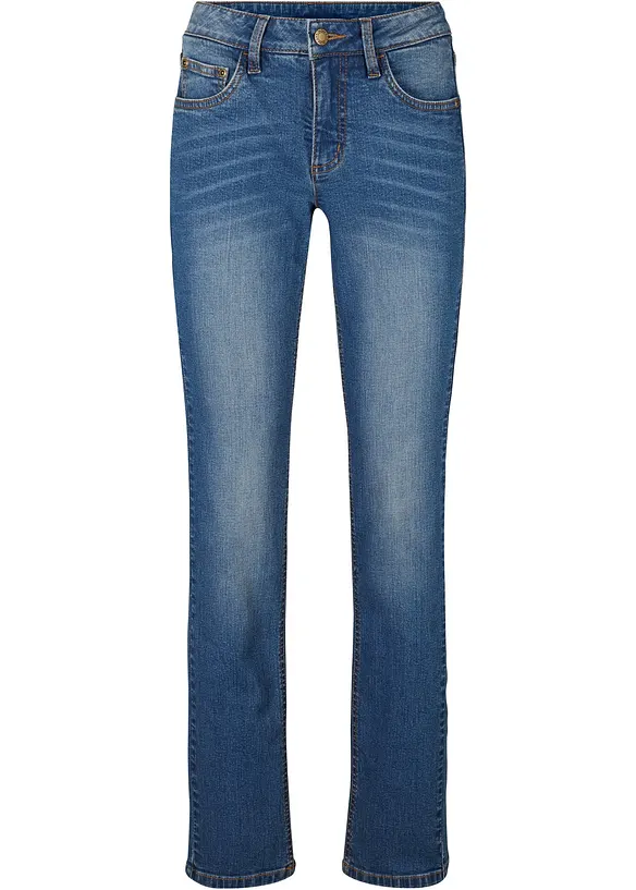 Jeans elasticizzati straight, vita media, bonprix