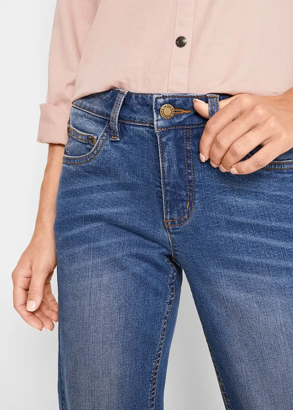 Jeans elasticizzati straight, vita media, bonprix