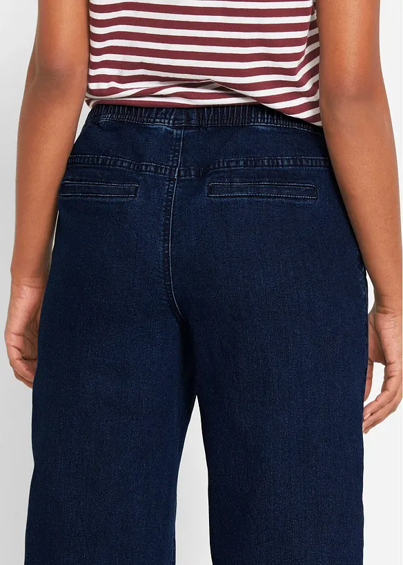 Jeans elasticizzati wide leg, vita media, bonprix