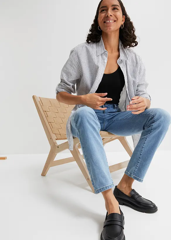 Jeans elasticizzati straight,  vita media, bonprix