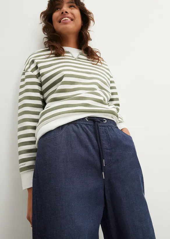 Jeans con elastico in vita straight, vita alta (pacco da 2), bonprix